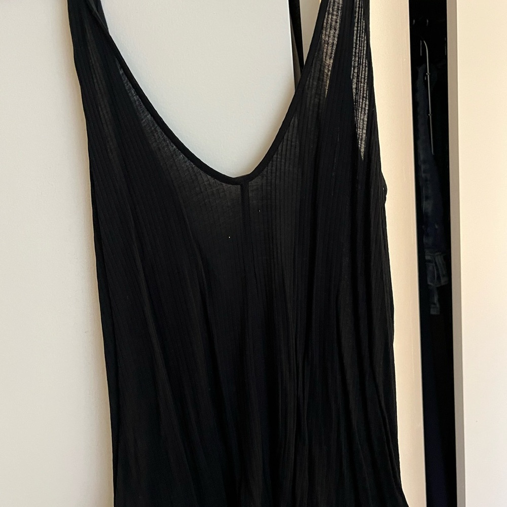 Free People Black Chemise Top with Deep V-Neck - Picture 5 of 5